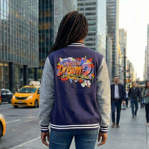 Embroidered Grafitti Bomber Jacket